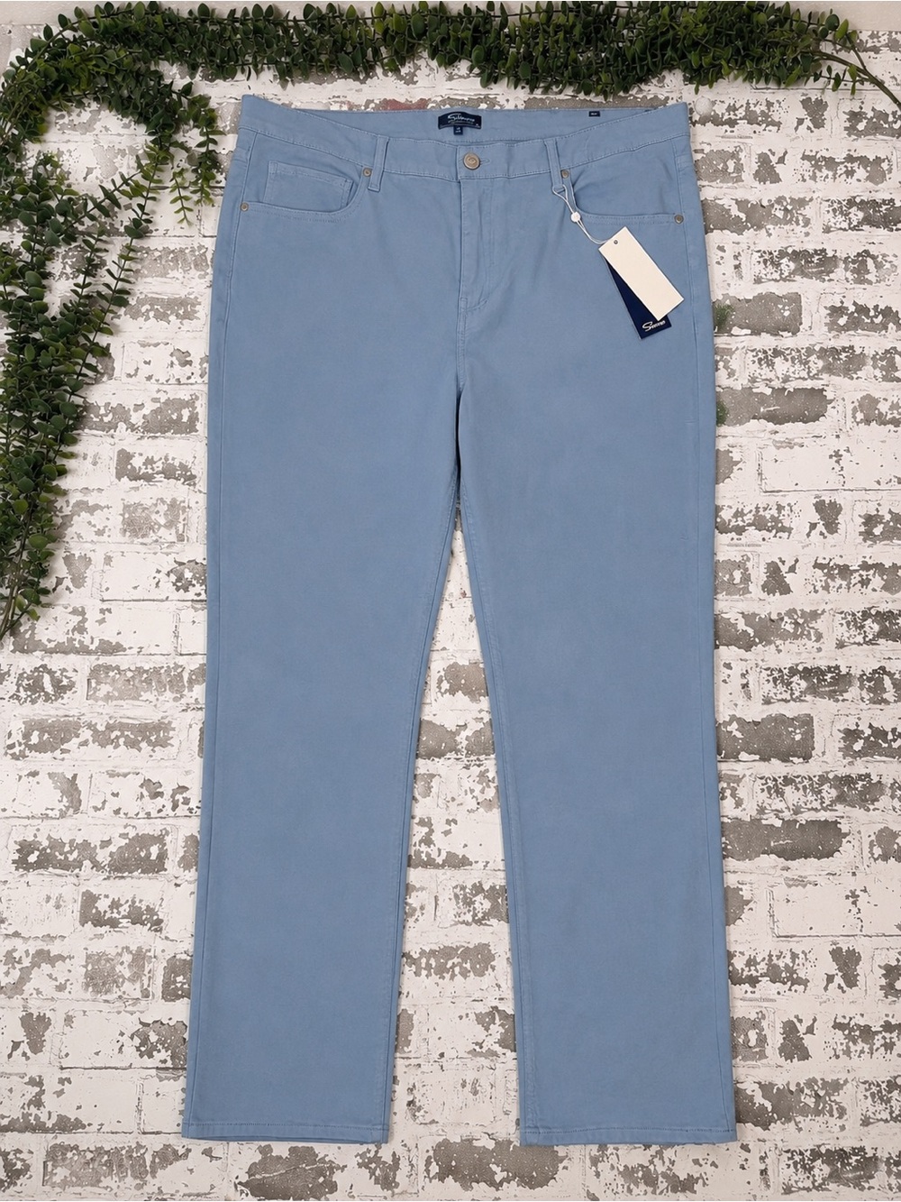 Shore Men's Straight-Leg Pants in Light Blue - Classic Casual Size 40 NWT